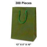 Wide Pinstripe Paper Euro Totes 13'' X 5'' X 10'' Sturdy