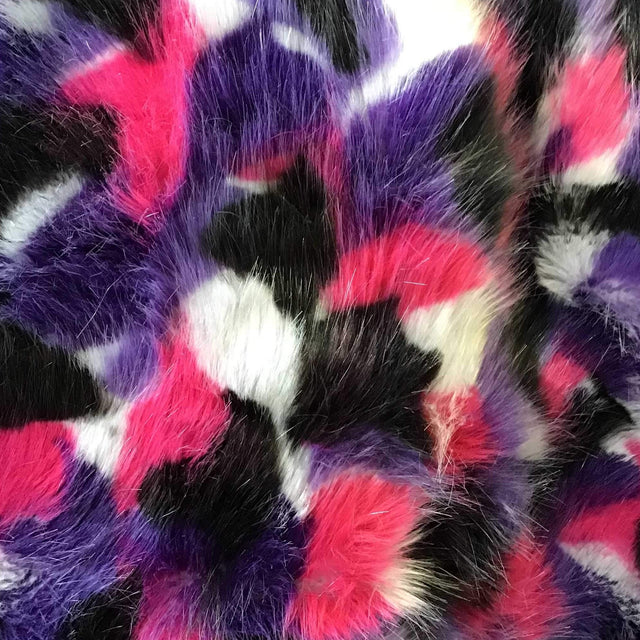 Mulitcolor 6 Mountain Faux Fake Fur Long Pile Fabric,