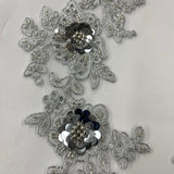 Embroidered Floral Lace Applique Gold