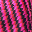 Black Red Fuchsia Zigzag Faux Fake Fur Long Pile Fabric,