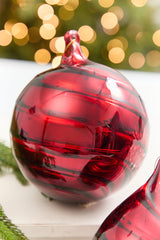 5" - 8" Red Swirl Blown Glass Ornament