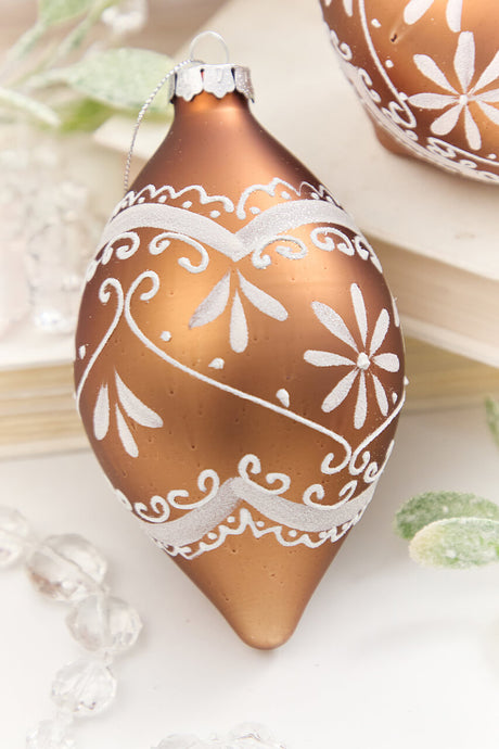 4" - 6" Ornate Gingerbread Glass Ornament