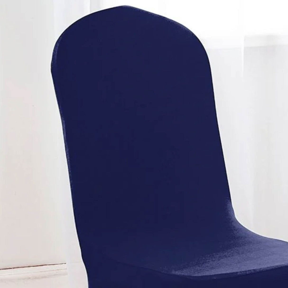 Navy Blue Spandex Banquet Chair Cover with Stretch Fit for Weddings and Events