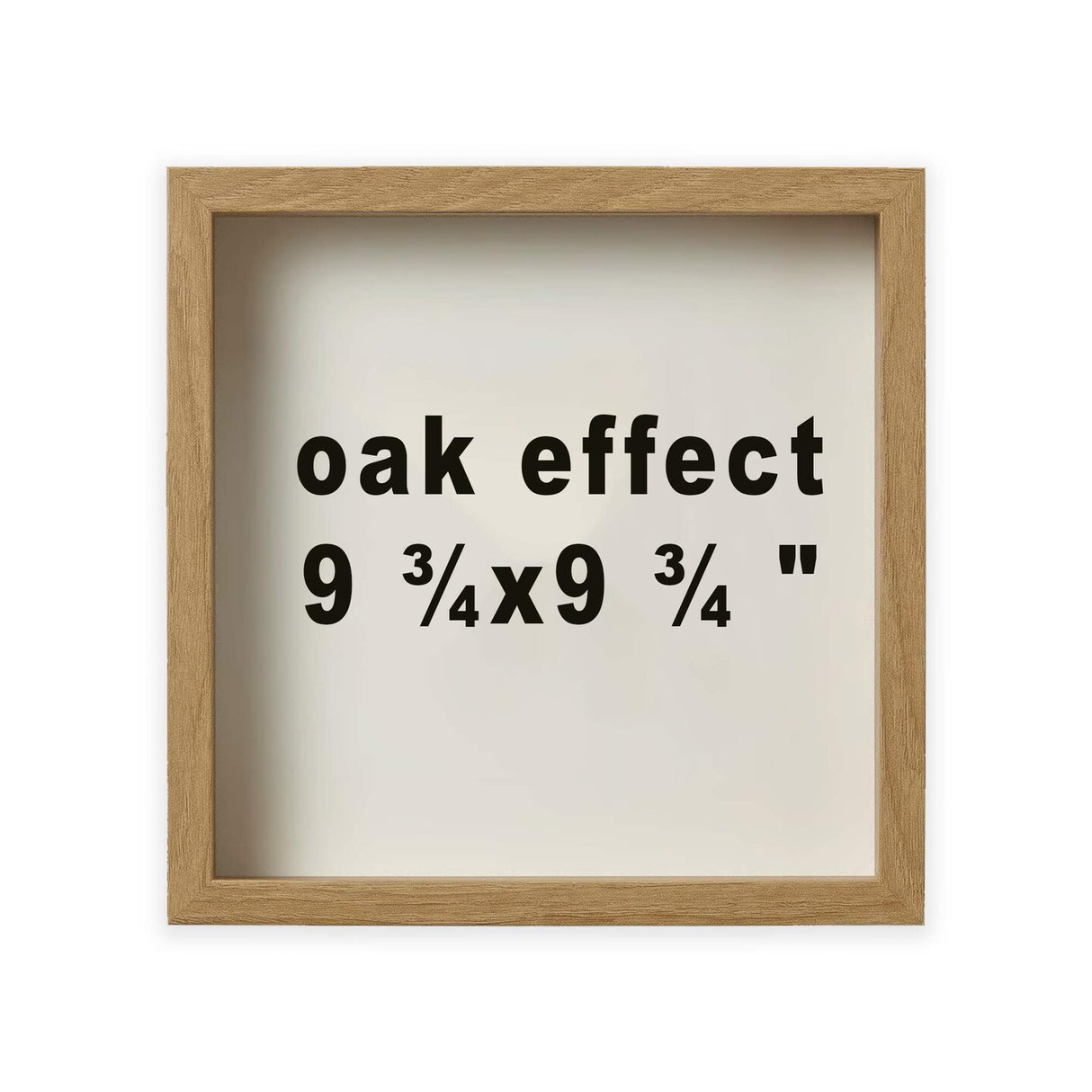 9.75" x 9.75" Oak Effect Deep Picture Frame with Acid-Free Mat, Plastic Front, Wall or Tabletop Display