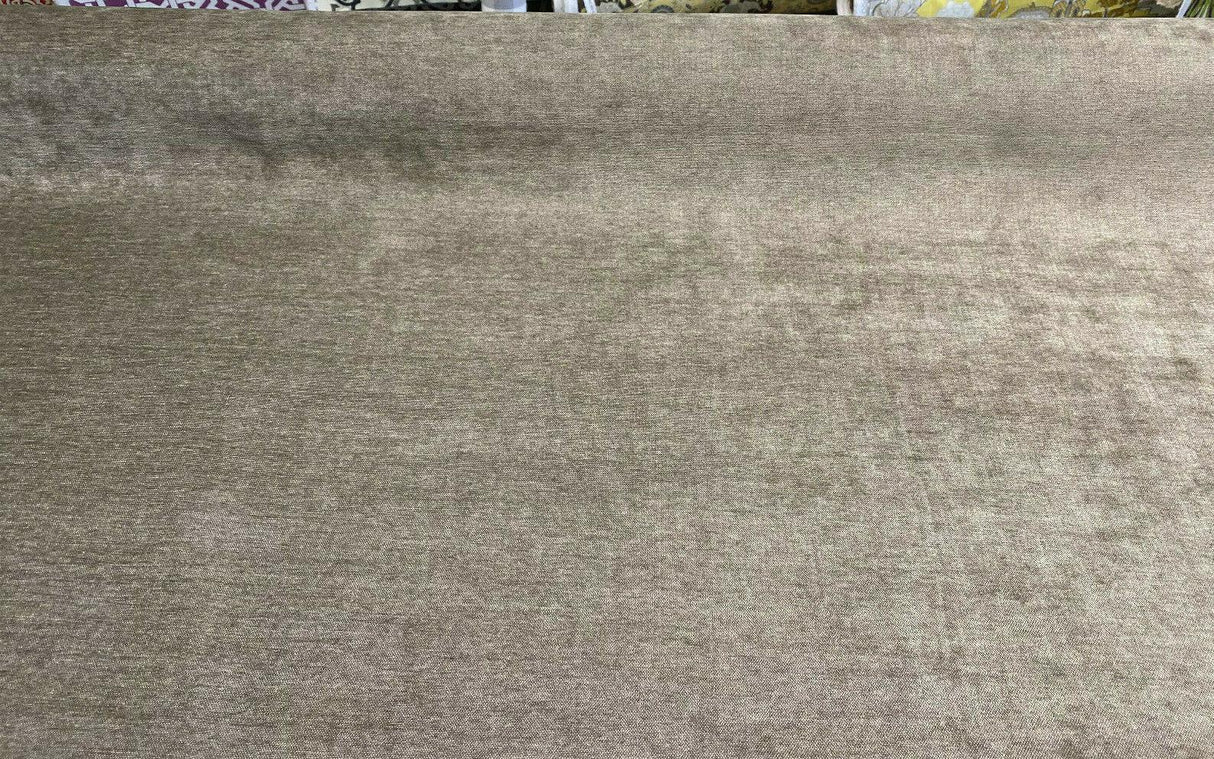 De Leo Venetian Ambient Faux Velvet Fabric - Ambient Taupe, Heavy Weight, 55" Width (1 Yard)