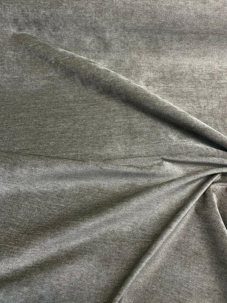 De Leo Venetian Ambient Faux Velvet Fabric - Ambient Taupe, Heavy Weight, 55" Width (1 Yard)