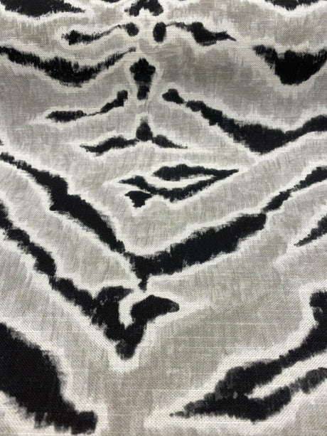Tigers Stripes Cotton Fabric - Black Gray Tiger Stripe Pattern, 56" Width (1 Yard)