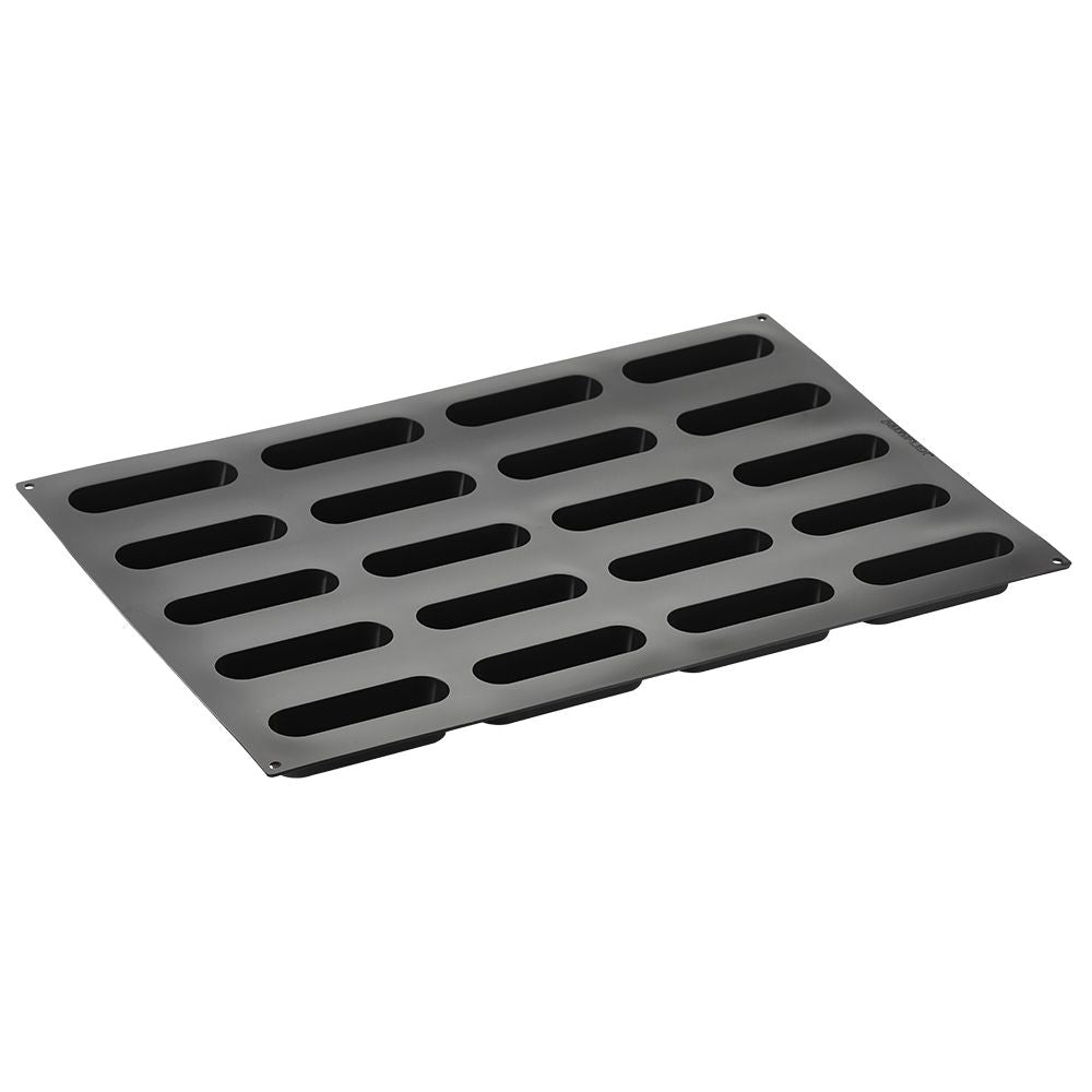 Pavoni Pavoflex Non-Stick Mold, Indented Oval 123x35mm x 32mm H., 20 Cavities
