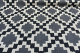 Paty Black Bird Eye Linen Upholstery Fabric - Black, Bird Eye Pattern, 56" Width (1 Yard)