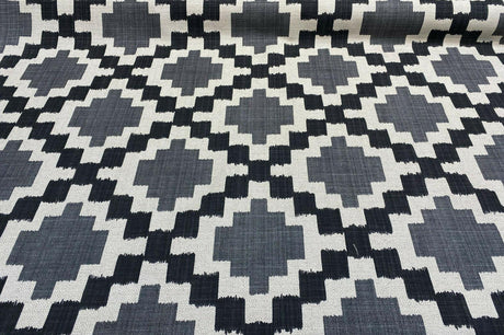 Paty Black Bird Eye Linen Upholstery Fabric - Black, Bird Eye Pattern, 56" Width (1 Yard)