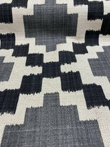 Paty Black Bird Eye Linen Upholstery Fabric - Black, Bird Eye Pattern, 56" Width (1 Yard)