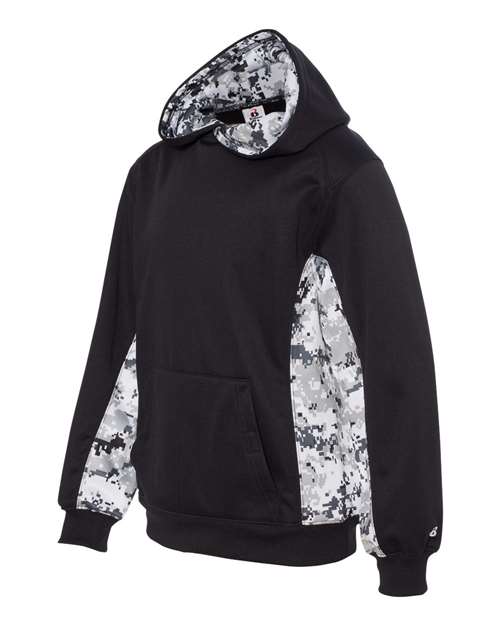 Youth Digital Camo Colorblock Performance Fleece Hooded Sweatshirt