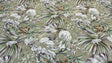 Ainara Frogs Leaves Cotton Fabric - Green Moss, Purple And Green Floral Frog Print, 56" Width (1 Yard)