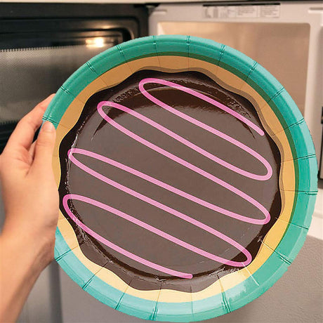 8 Ct. Donut Party Paper Dessert Plates 7" Colorful Assorted Designs