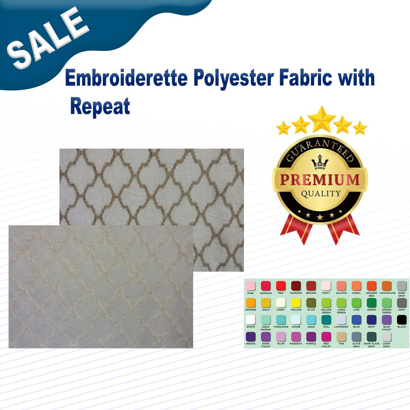 1 Yard Embroiderette Polyester Fabric with Repeat 60" Wide