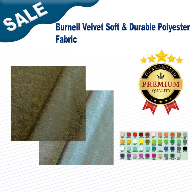 1 Yard Burnell Velvet Soft & Durable Polyester Fabric 55" Wide