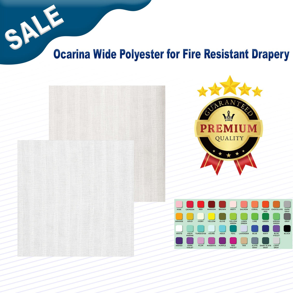 1 Yard Ocarina Wide Polyester for Fire Resistant Drapery