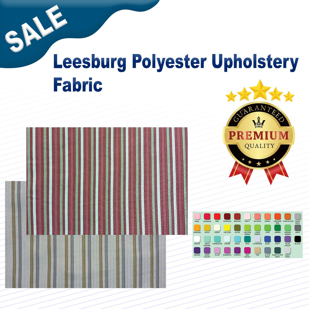 1 Yard Leesburg Polyester Upholstery Fabric