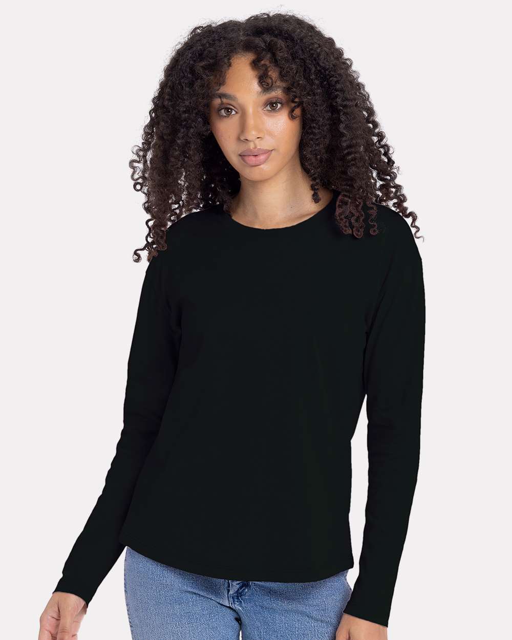 Next Level® Women's Cotton Relaxed Crewneck Long Sleeve T-Shirt