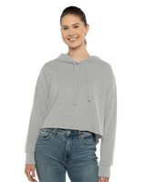 Next Level® Women's Laguna Sueded Raw Edge Crop Hoodie Sweatshirt