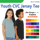 BELLA + CANVAS® Youth CVC Jersey Crew Neck Tee - 3001YCVC