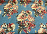 Swavelle Rite Of Spring Flowers Fabric - Blue Floral Print, 54" Width (1 Yard)