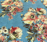 Swavelle Rite Of Spring Flowers Fabric - Blue Floral Print, 54" Width (1 Yard)