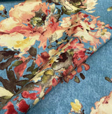 Swavelle Rite Of Spring Flowers Fabric - Blue Floral Print, 54" Width (1 Yard)