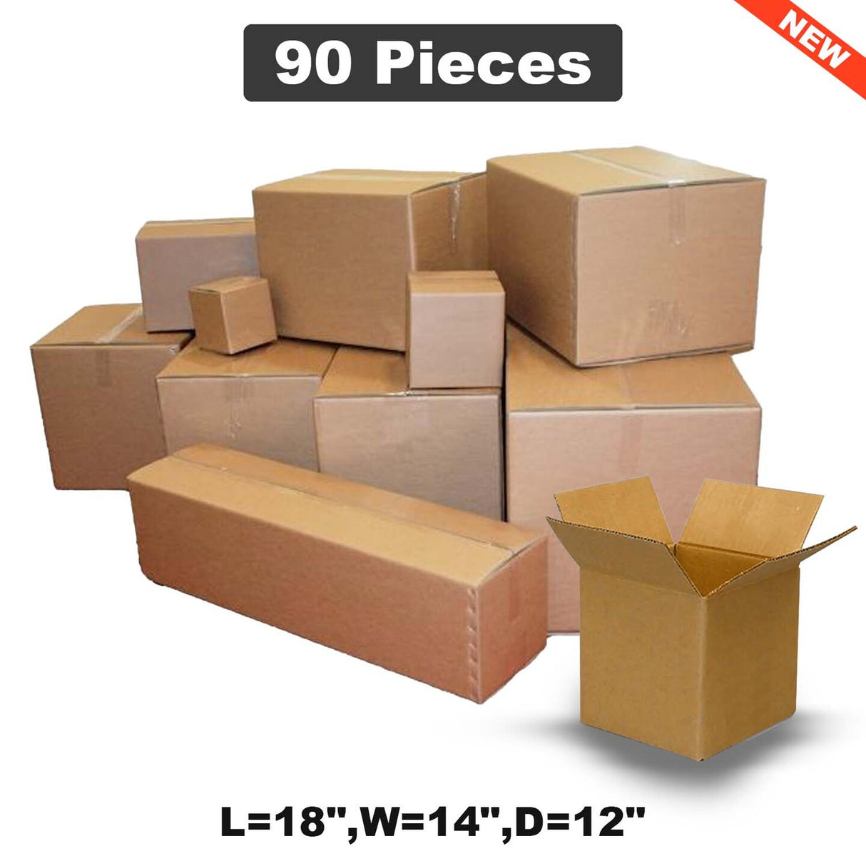 Spacious Shipping & Packing Boxes L-18",W-14",D-12" for Secure and Efficient Packaging