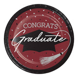 Creative Converting School Spirit Burgundy Graduation Dessert Plates – 54ct