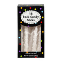 8" 10.8 oz. Bright White Rock Candy Sticks - 18 Pc.