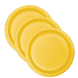 9" School Bus Yellow Round Paper Dinner Plates – 24 Count