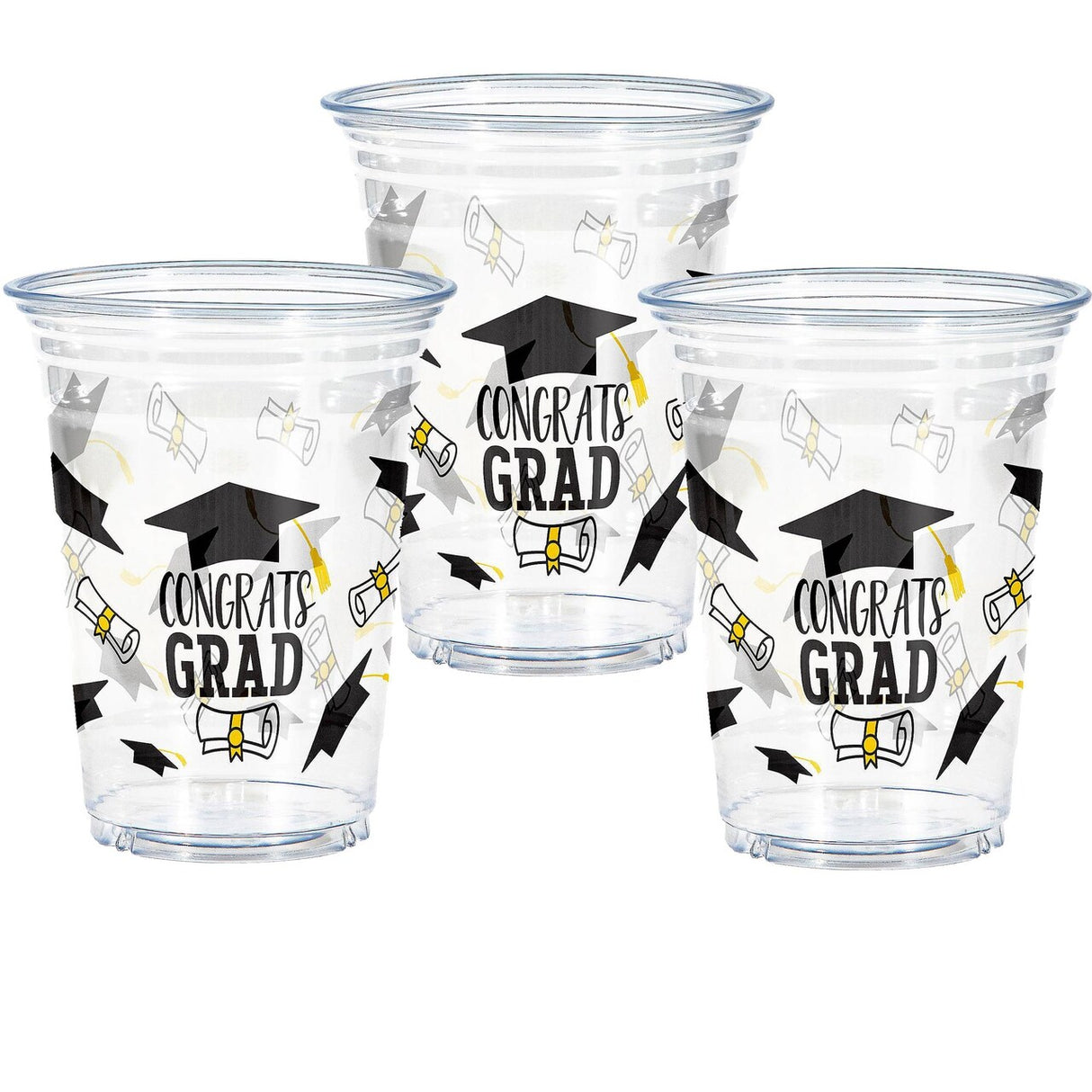 Creative Converting Congrats Grad Plastic Tumblers – 16oz, 24ct