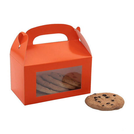 6" x 7" Black Cardstock Treat Boxes with Display Window – Set of 12