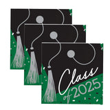 Creative Converting School Spirit Green 'Class of 2025' Beverage Napkins – 108 Count
