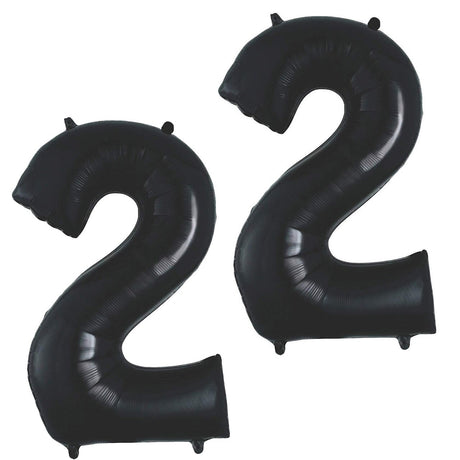 34" Black Number 2 Shaped Mylar Balloon – Fun and Festive for Any Occasion