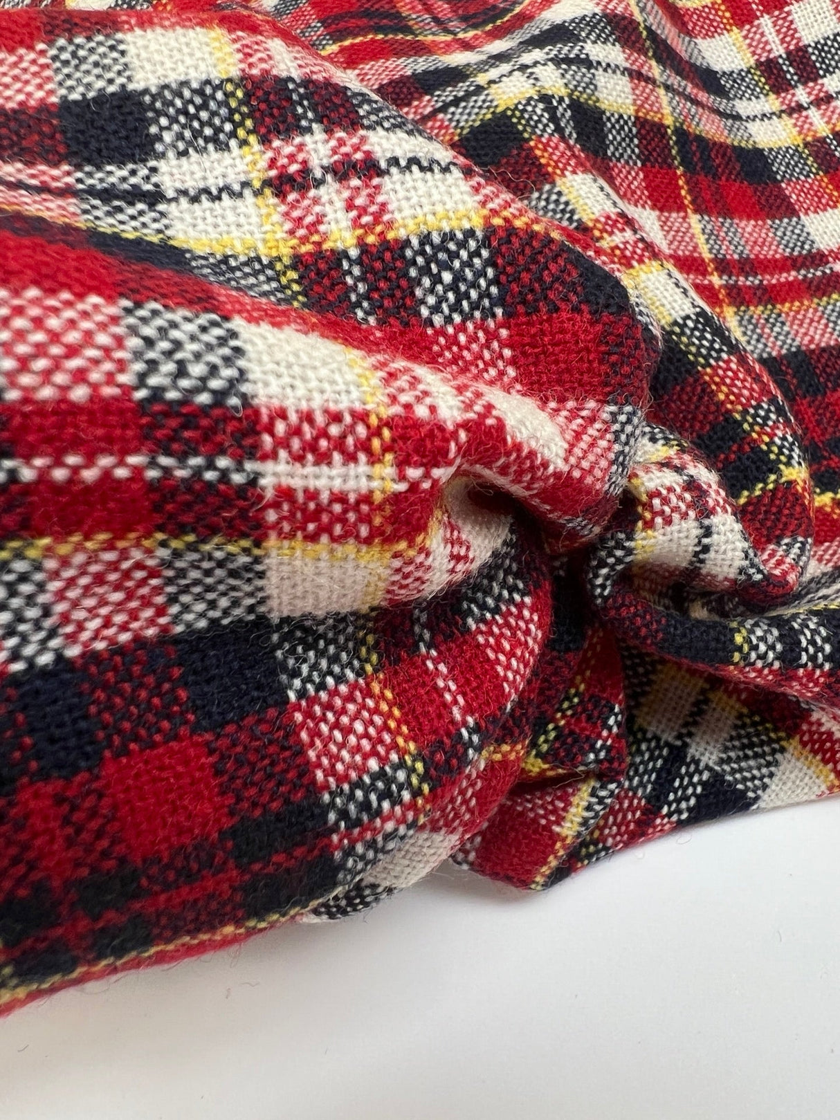 Wool Checked Woven Fabric