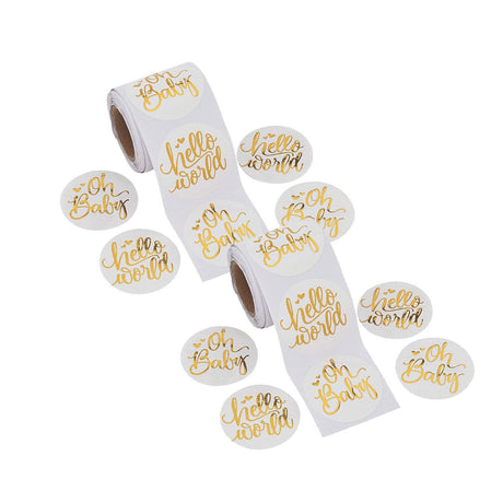 1 1/2"Bulk 100 Pc Baby Shower Sticker Roll