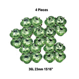 4 Pieces Green Acrylic Flower Buttons 15/16 Inch