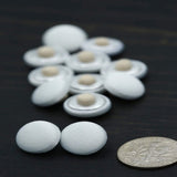 1 Dozen Bridal White Buttons with Canvas Backing 11.5 mm for Wedding Dresses & Gowns