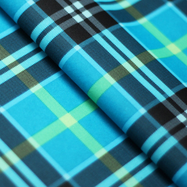 Modern Plaid Polyester Spandex Fabric - Multicolor Tartan Plaid Print, 58/60" Width, 240 GSM (1 Yard)