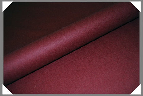 Burgundy Wool/Nylon Melton Fabric - Burgundy Solid, 58/60" Width (1 Yard)