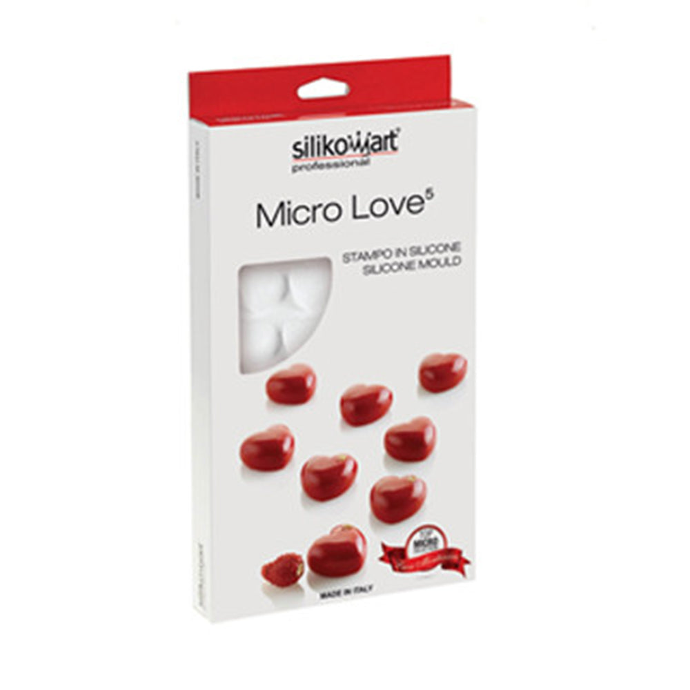 Silikomart "Micro Love 5" Small Hearts Silicone Mold, 0.17 oz. (5 ml)