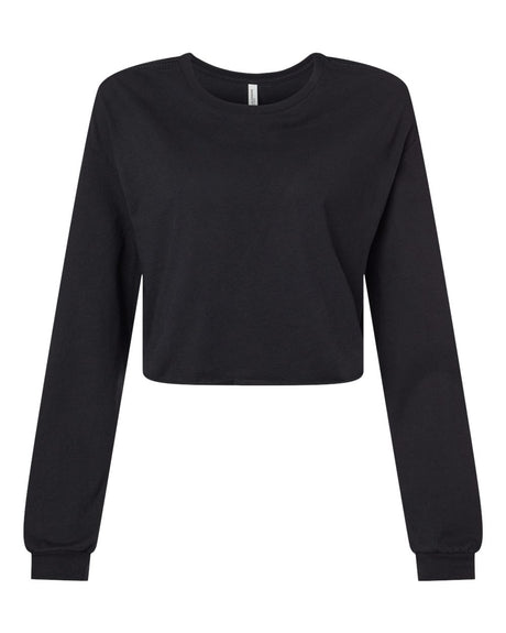 Image 1: Bella Canvas Women's Fashion Cropped Long Sleeve TeeImage 2: Women's trendy cropped long sleeve shirtImage 3: Soft jersey crop top designImage 4: Premium Bella Canvas women's apparelImage 5: Blank crop tee for custom printingImage 6: Comfortable fashion long sleeve top