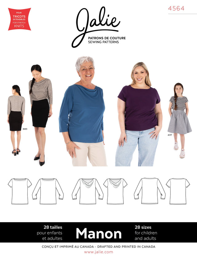 Jalie Manon Boat Neck Tops Sewing Pattern