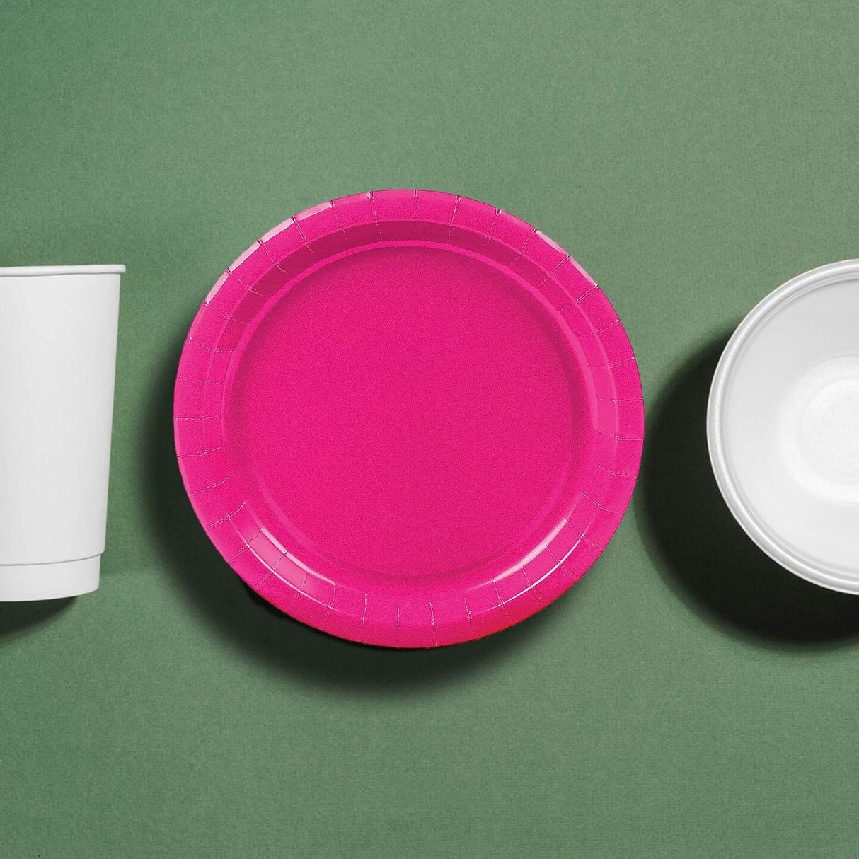 24 Count Hot Pink Paper Dessert Plates for Birthday Party Wedding 7"