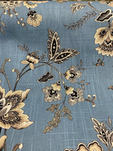 Blue Haven Floral Silverdale Hillside 100 Percent Cotton Fabric - Blue, Floral Vine Pattern, 54" Width (1 Yard)