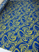 Silk Twill Printed Abstract Yellow Blue