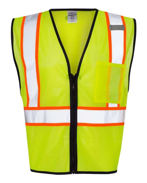 Kishigo Unisex Economy Contrasting Safety Vest with Zippered Front