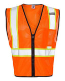 Kishigo Unisex Economy Contrasting Safety Vest with Zippered Front
